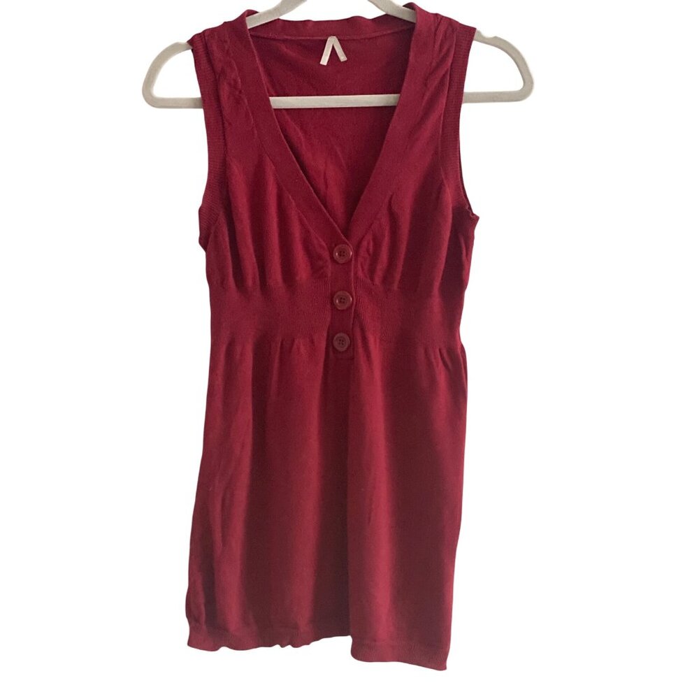 VTG MAX Top Red Sleeveless Casual Summer Shirt Pullover Women M